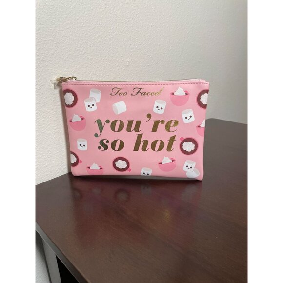Too Faced Pink Cosmetic Bag With Zipper - Picture 2 of 3